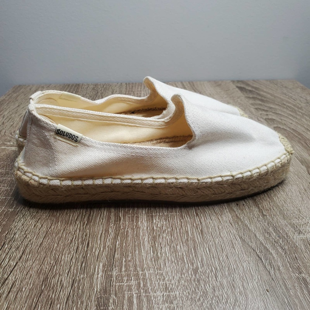 SOLUDOS White Round Toe Slip On Platform Smoker Espadrille Shoes Sz 5.5 - Picture 3 of 10